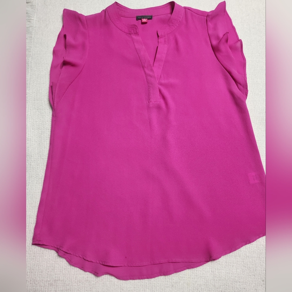 Vince Camuto Magenta Flutter Sleeve Blouse Size S